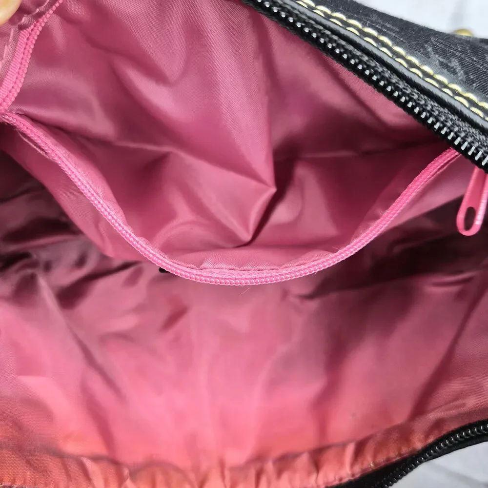 NWT Vintage Tommy Hilfiger Monterey Banana Hobo Bag Black Monogram Y2K Purse